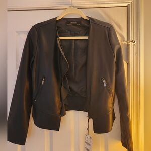 Zara navy blue cropped jacket